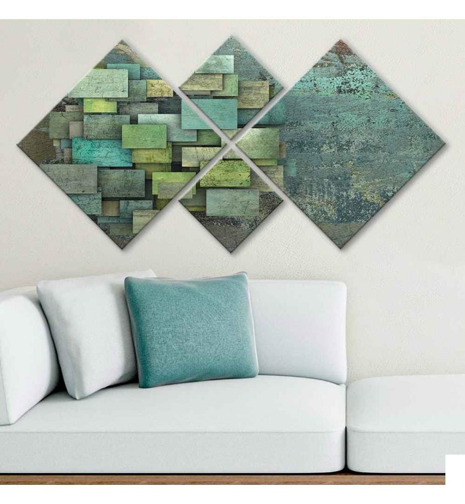Peinture décorative MDF, 4 pièces, multicolore, 100% MDF