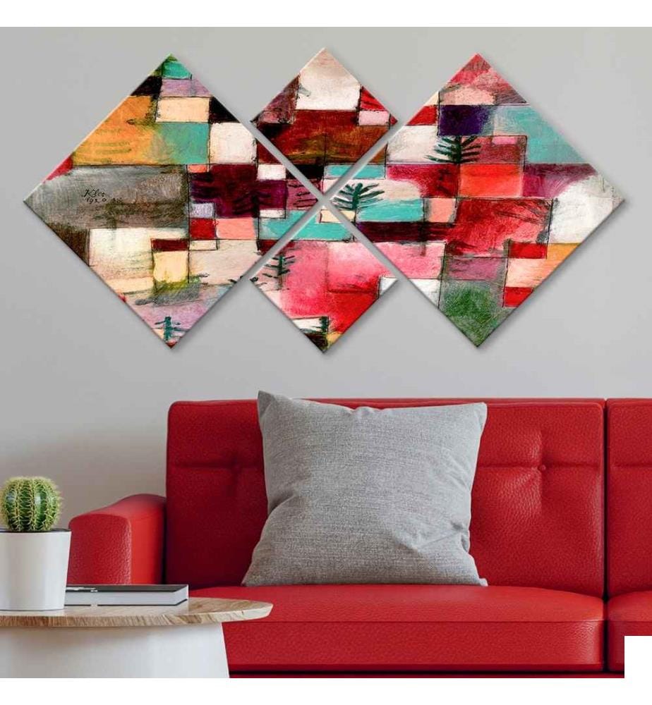 Peinture décorative MDF, 4 pièces, multicolore, 100% MDF