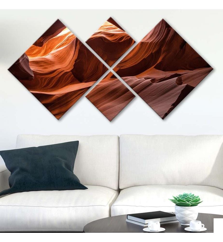 Peinture décorative MDF, 4 pièces, multicolore, 100% MDF