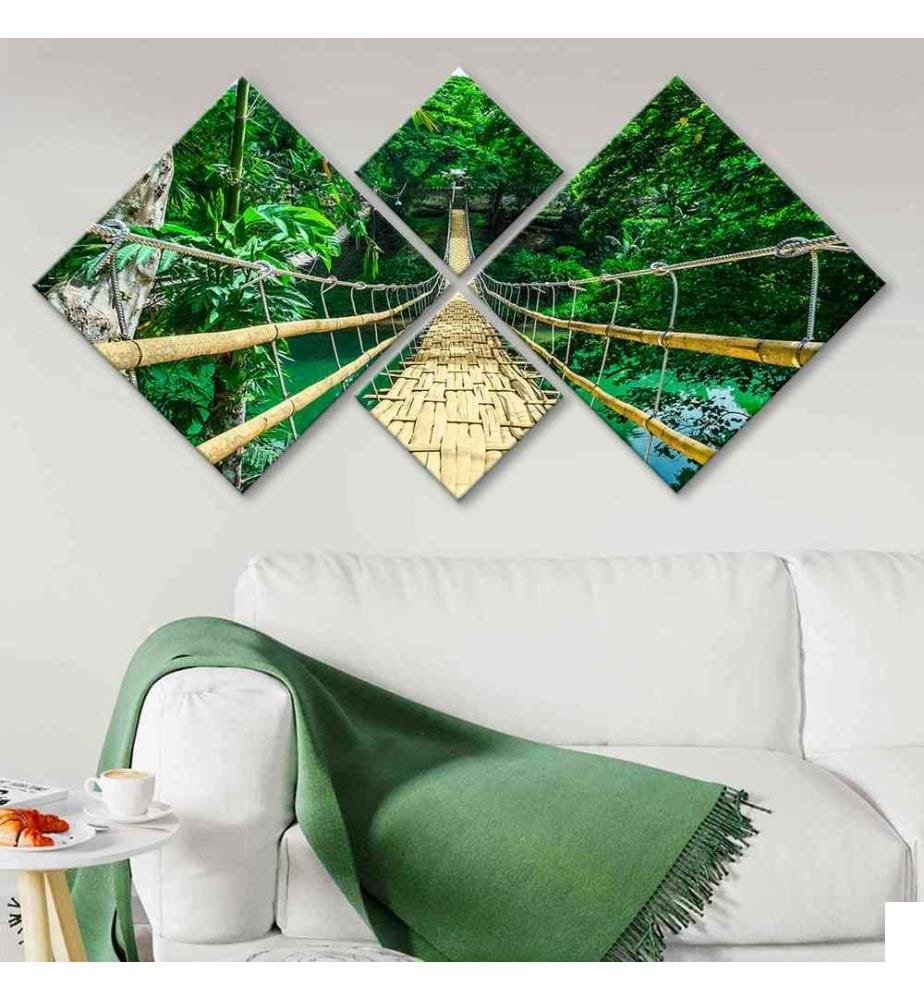 Peinture décorative MDF, 4 pièces, multicolore, 100% MDF