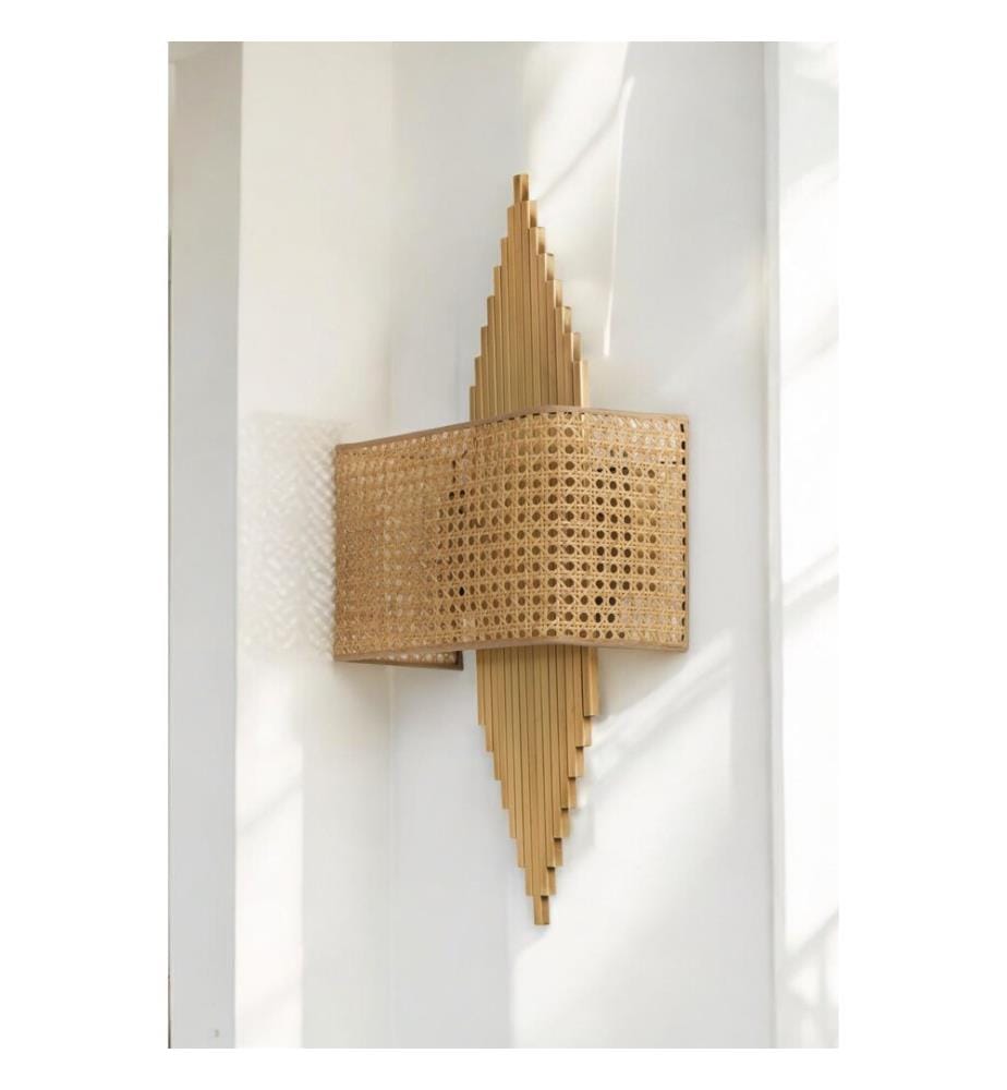 Applique murale, dorée, beige, CORPS EN MÉTAL, CAPUCHON EN TISSU