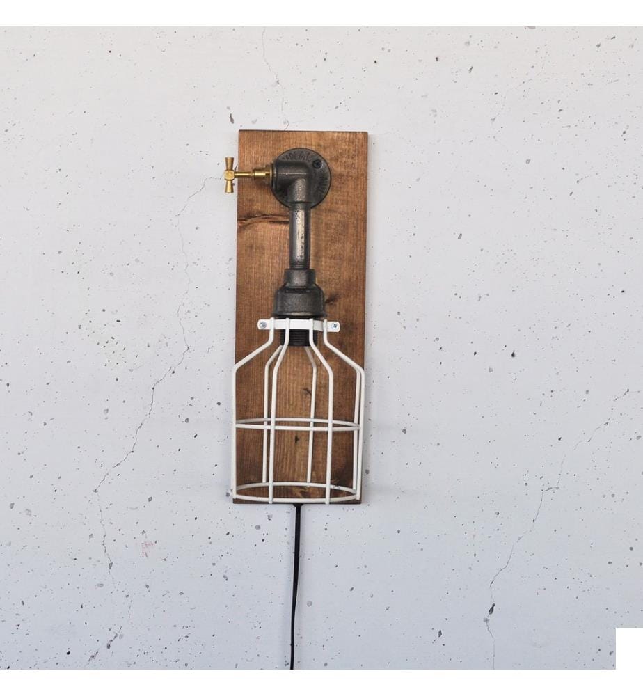 Applique murale, en bois, noire, 100 % BOIS MASSIF