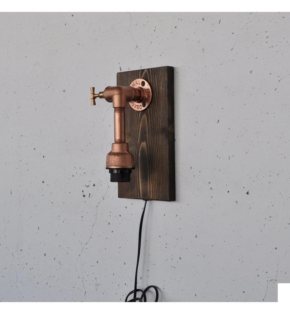 Applique murale, en bois, rose doré, 100 % BOIS MASSIF