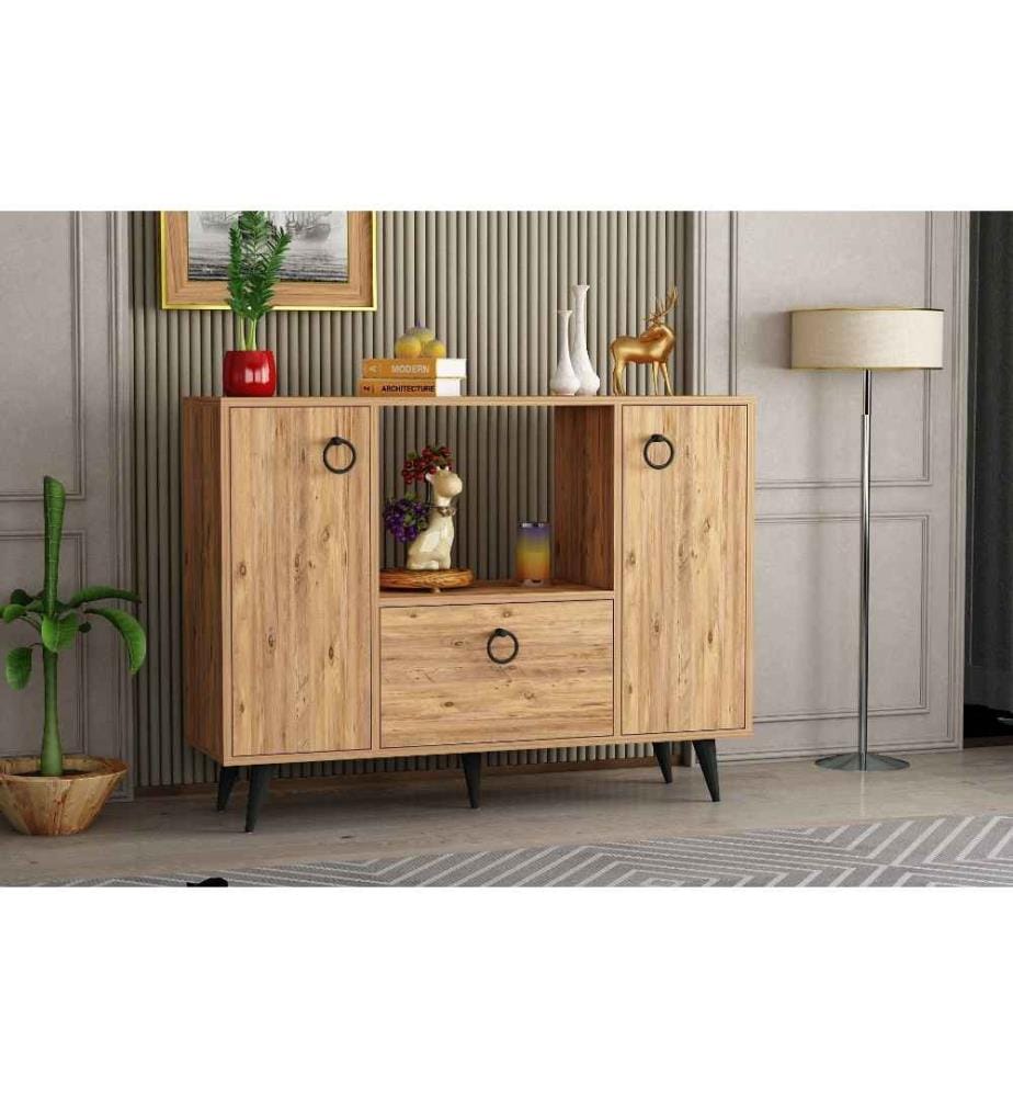 Console, pin atlantique, panneau de particules mélaminé