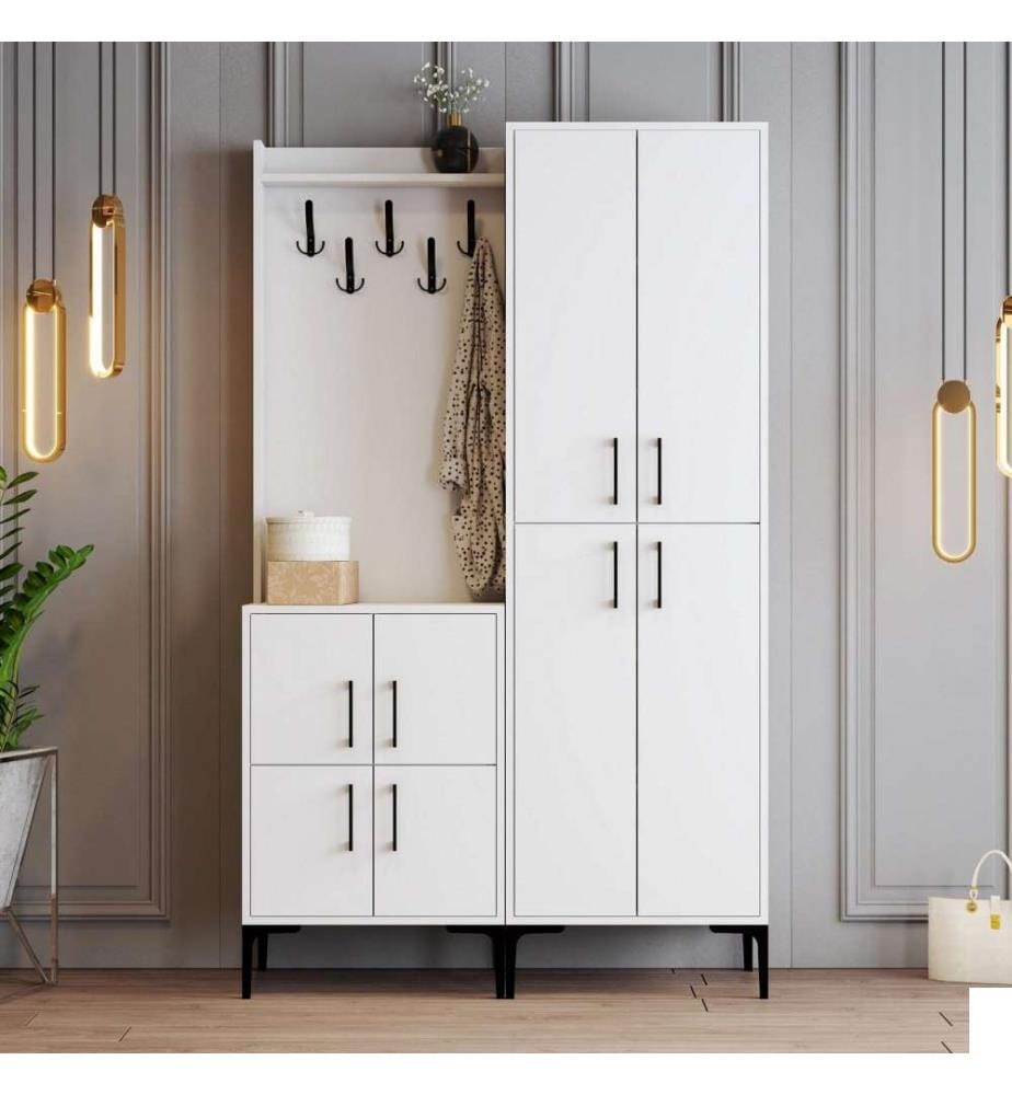 Hall Stand, blanc, panneau de particules mélaminé