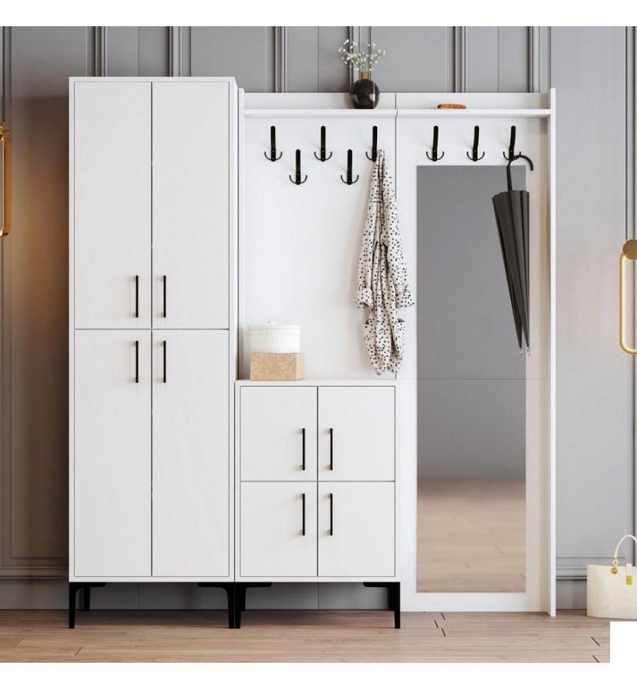 Hall Stand, blanc, panneau de particules mélaminé