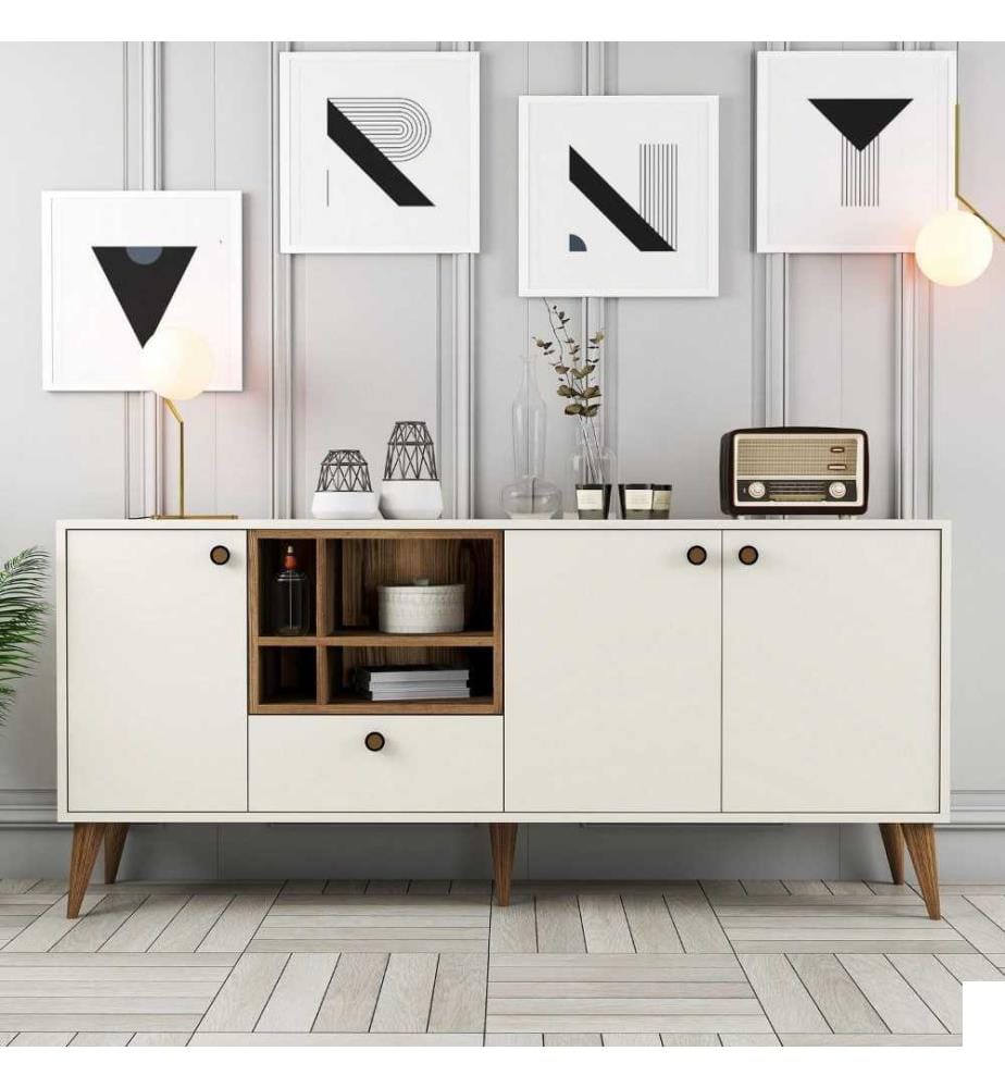 Console, crème, panneau de particules mélaminé