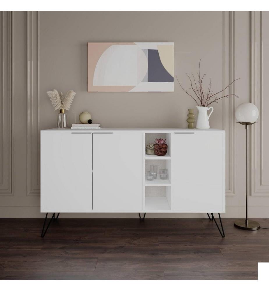 Console, blanc, panneau de particules mélaminé