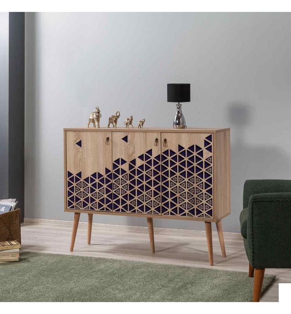 Console, chêne Sonoma, panneau de particules mélaminé