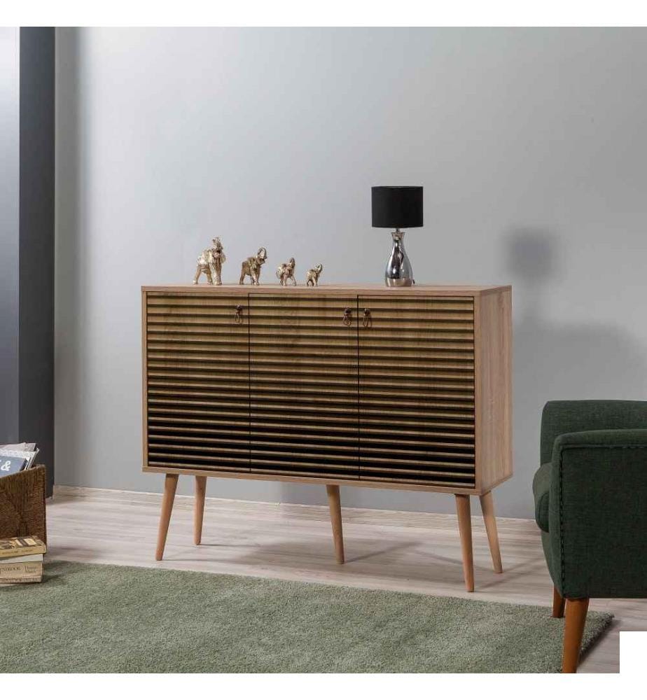 Console, chêne Sonoma, panneau de particules mélaminé
