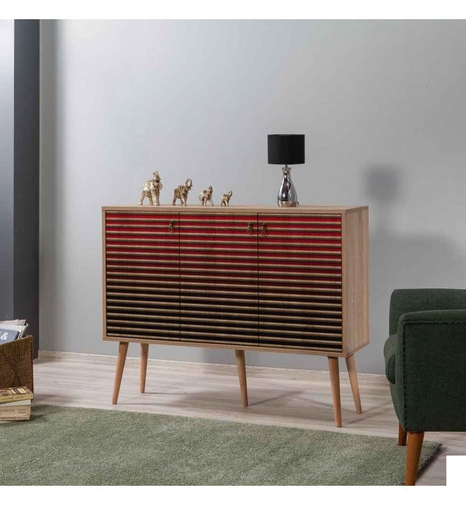 Console, chêne Sonoma, panneau de particules mélaminé