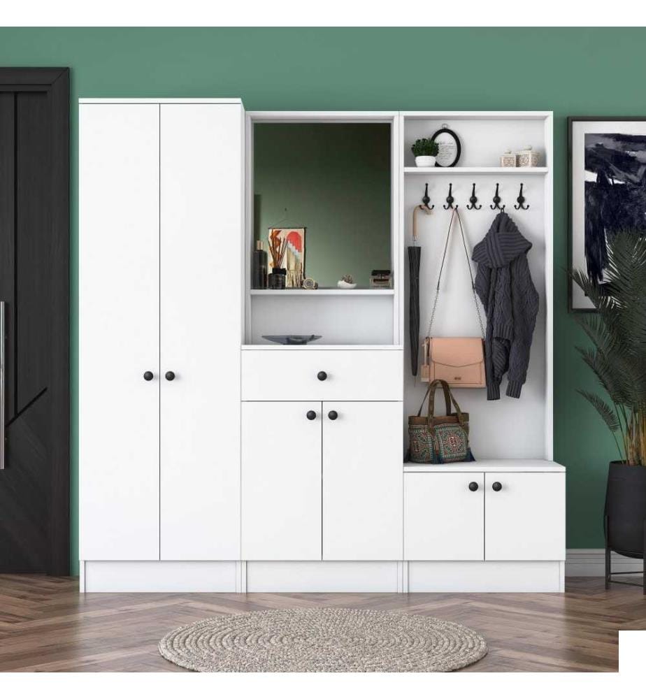 Hall Stand, blanc, panneau de particules mélaminé