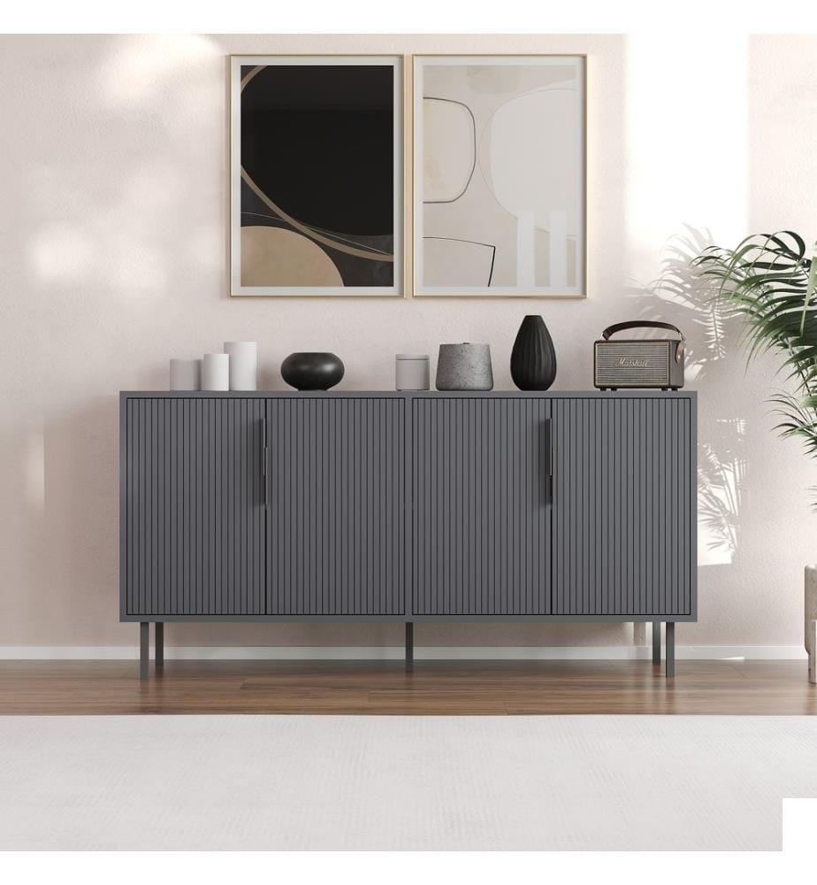 Console, anthracite, PANNEAU DE PARTICULES ENTIÈREMENT RECOUVERT DE MÉLAMINE