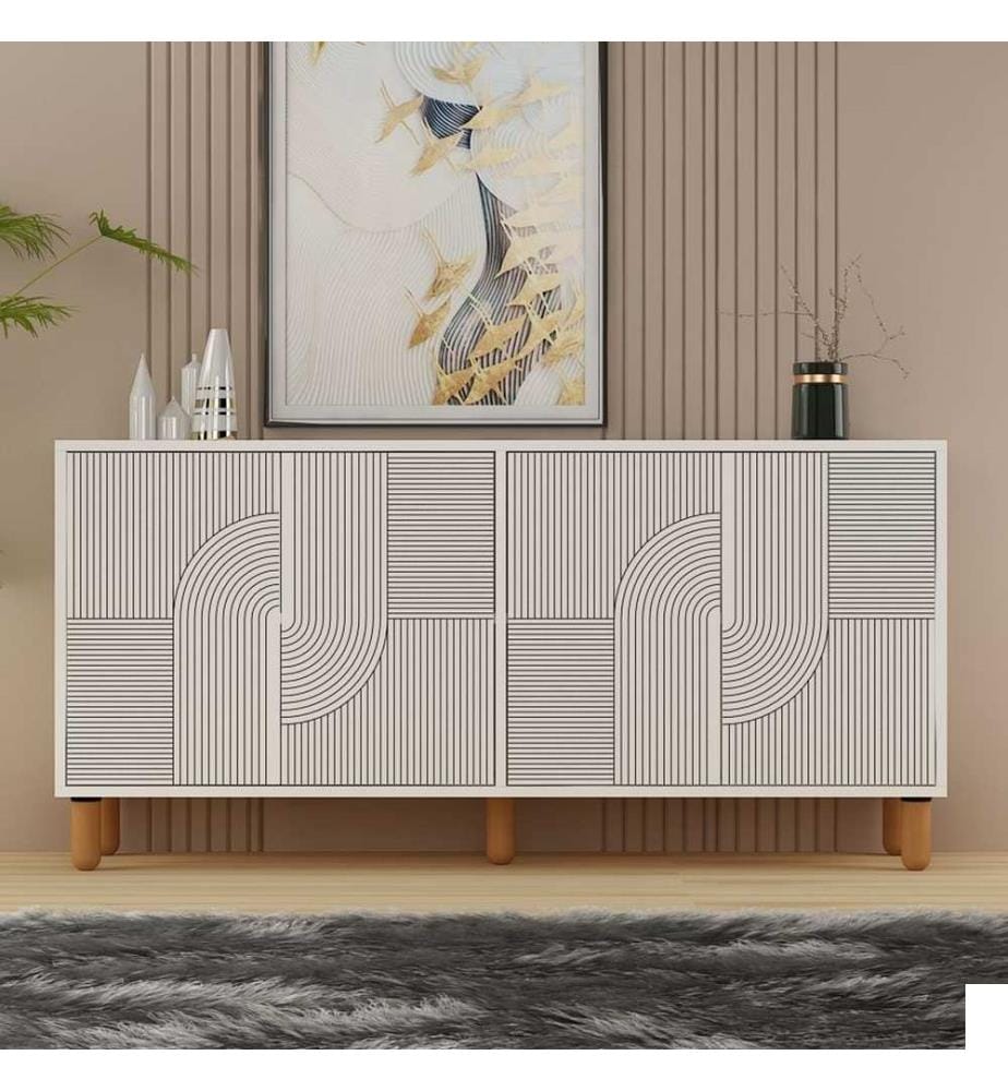 Console, blanc, PANNEAU DE PARTICULES ENTIÈREMENT RECOUVERT DE MÉLAMINE