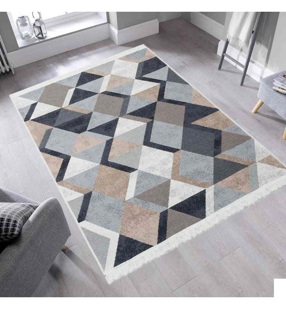 Tapis, 120 x 180, , Beige, Black, White, Cotton, 1100 gr-m²,