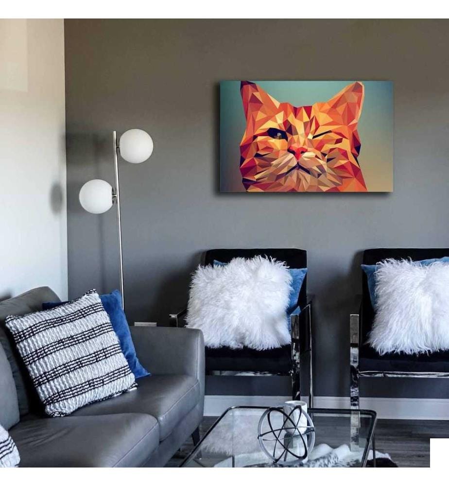Peinture décorative sur toile, multicolore, toile 100% daim, cadre en bois
