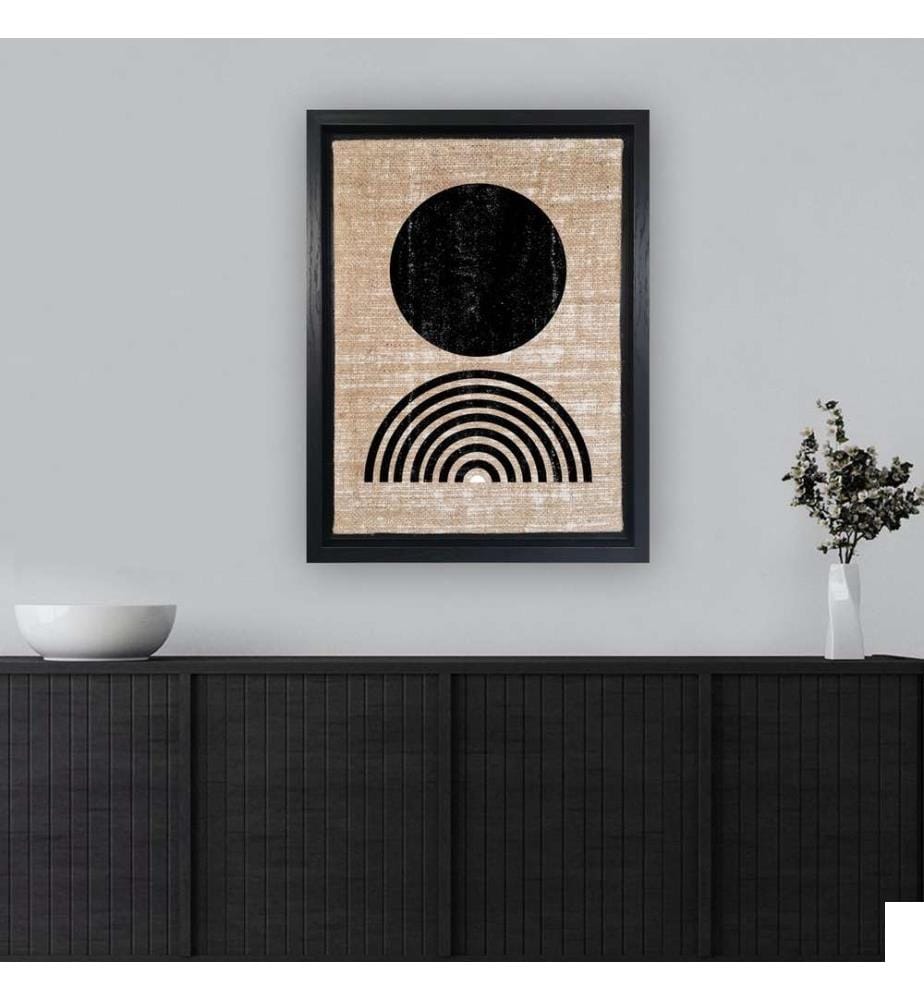 Peinture décorative sur toile, Multicolore, 100% Jute, Peinture sur toile, Cadre en bois