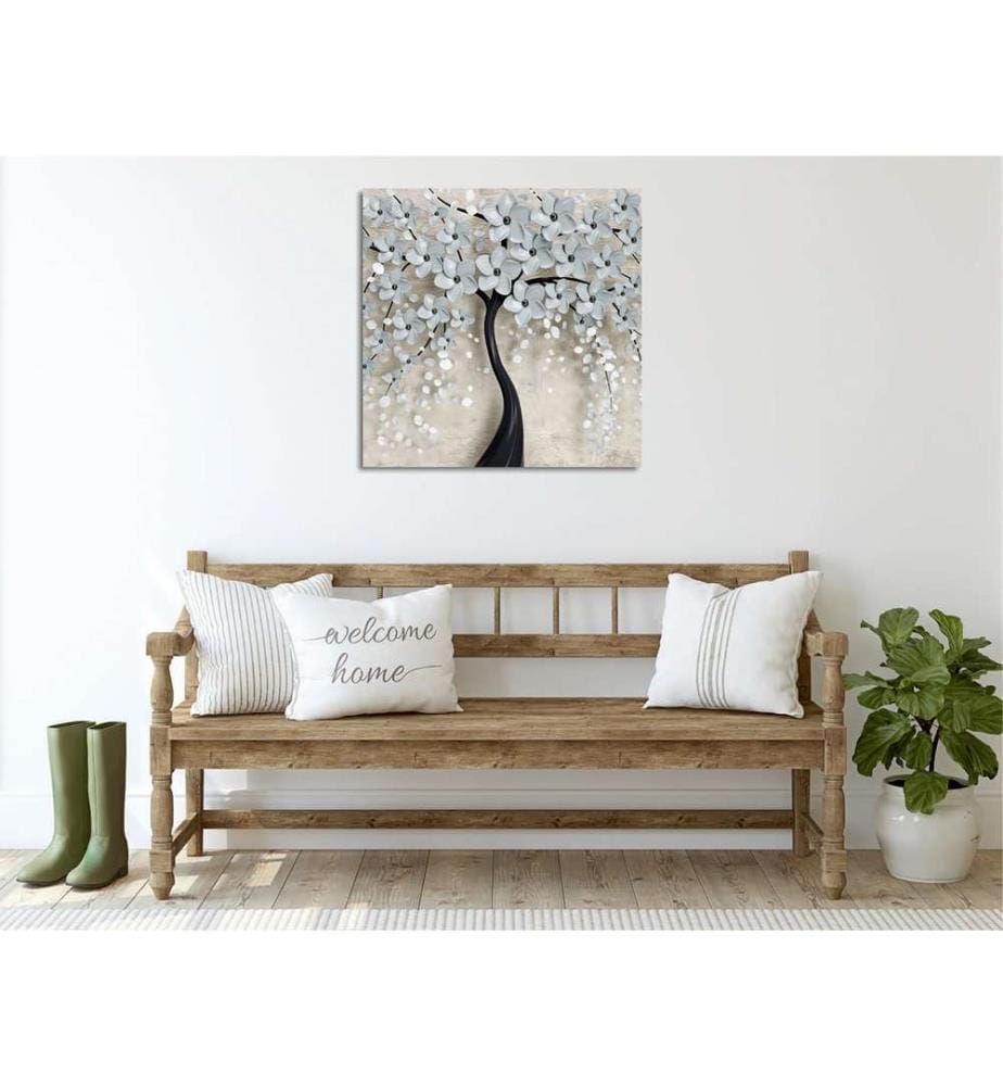 Peinture décorative sur toile, multicolore, 60% coton - 40% polyester, cadre en bois
