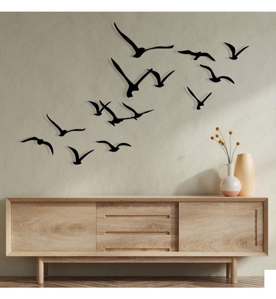 Accessoire mural décoratif en métal, noir, 100% métal