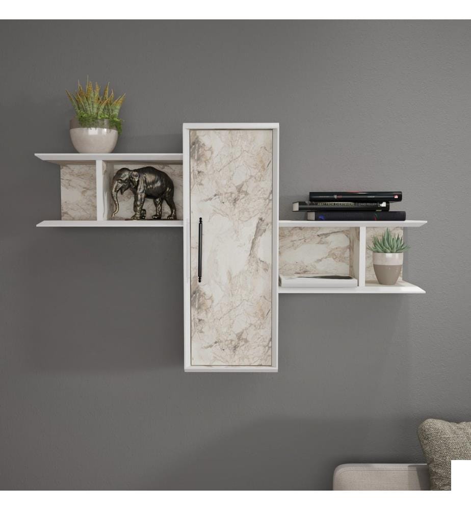 Blanc, Étagères Murales, 51,8X118,6X35 cm, Plaque De Particules Enrobée De Mélamine