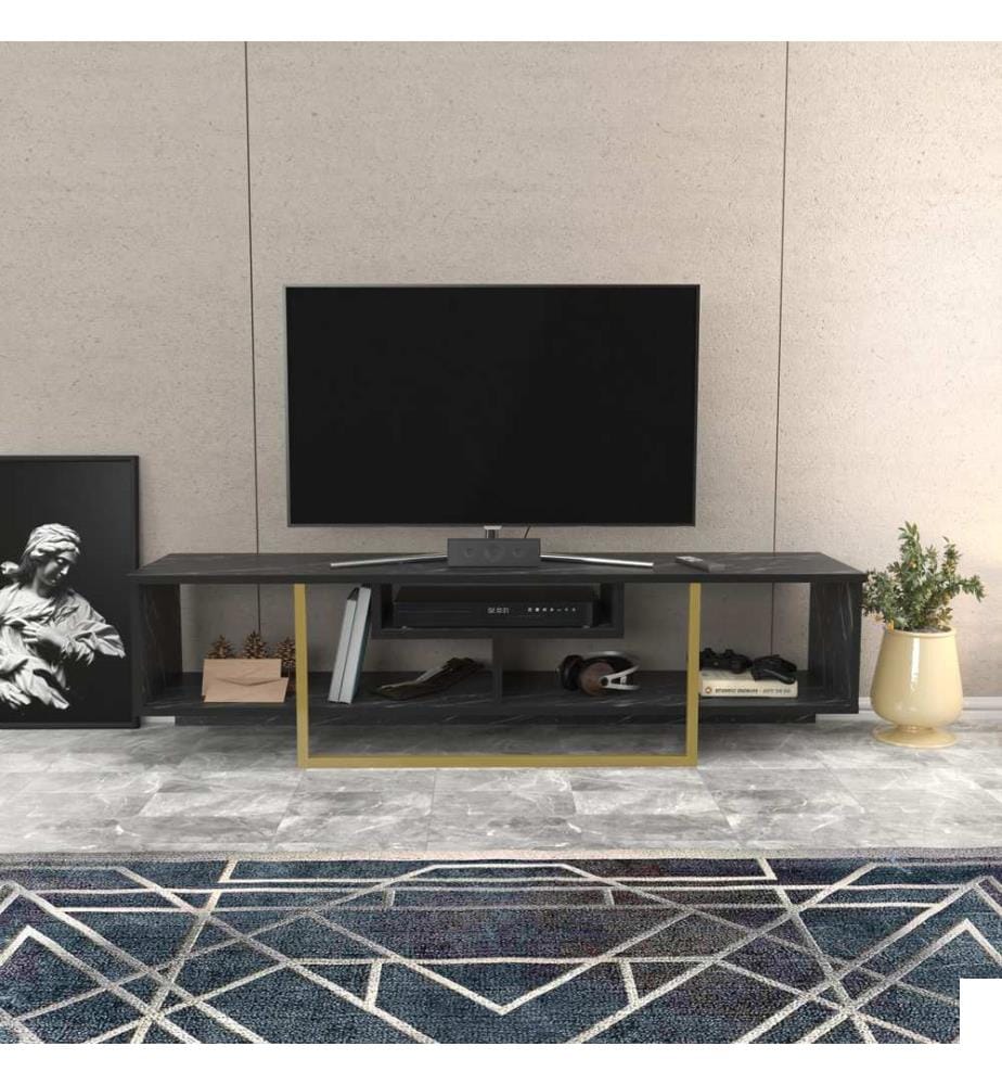 Noir, Or, Armoires De Télévision, 40X150X35,2 cm, Plaque De Particules Enrobée De Mélamine
