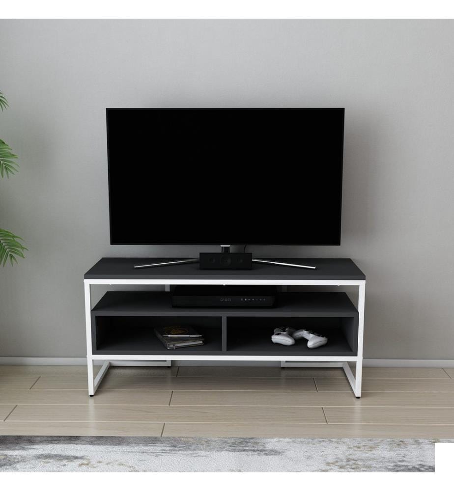 Blanc, Anthracite, Armoires De Télévision, 49,9X110X35 cm, Plaque De Particules À Revêtement En Mélamine
