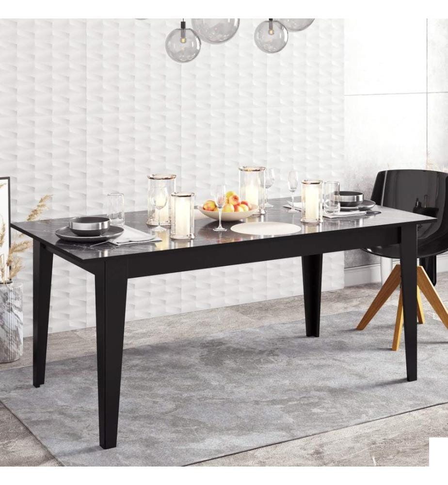 Noir, Tables Basses, 76,8X180X90 cm, Plaque De Particules Enrobée De Mélamine