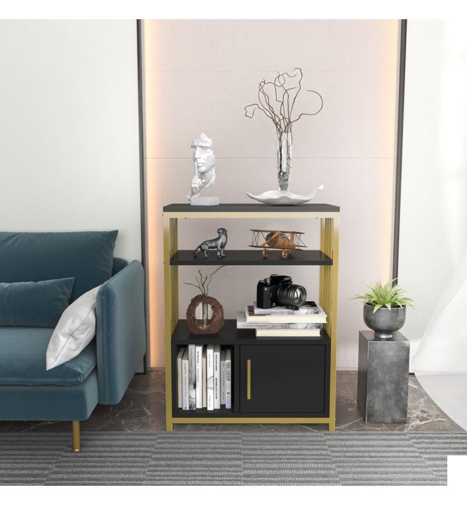 Etagère, Anthracite, Or, Panneau de particules mélaminé