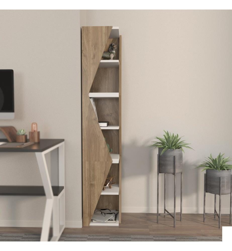 Etagère, Noyer, Blanc, Panneau de particules mélaminé