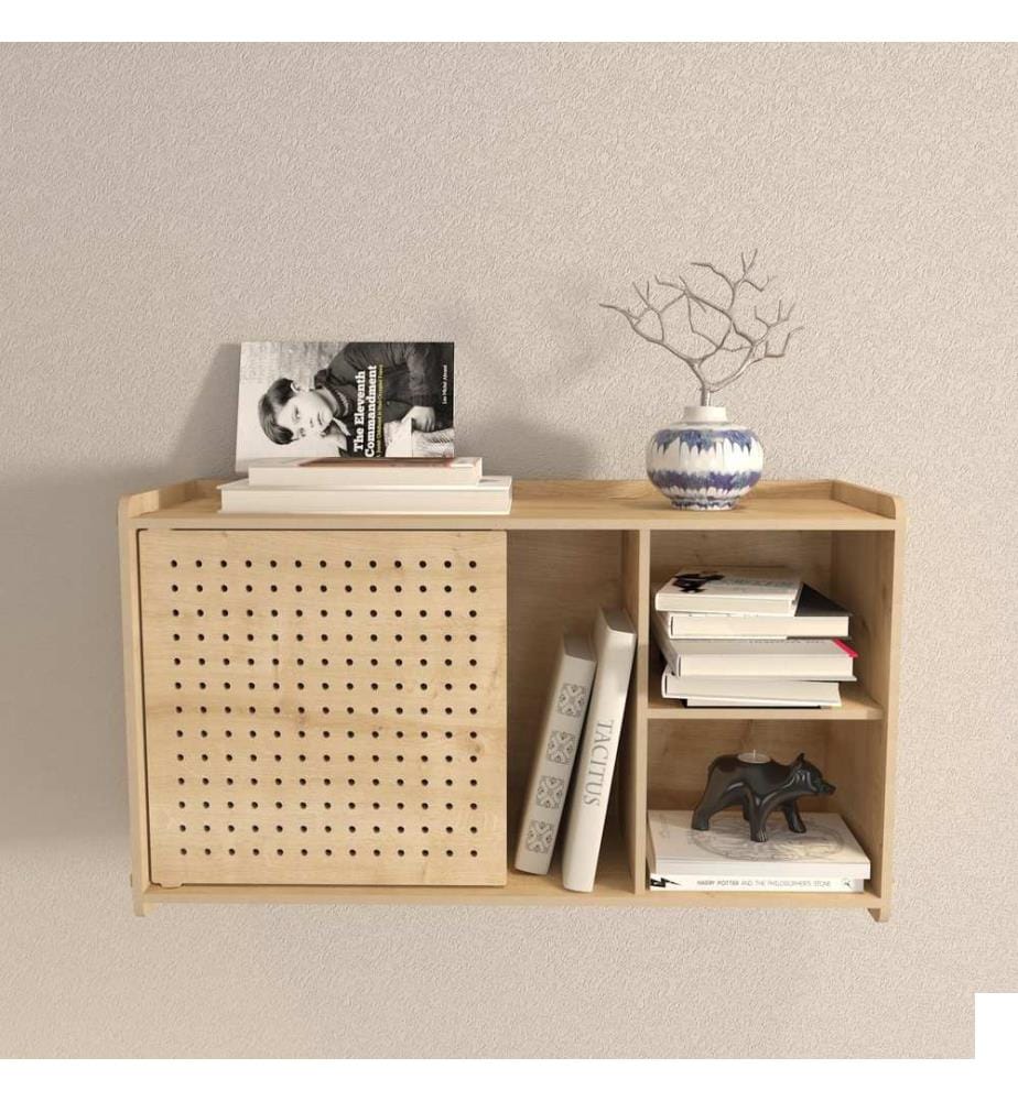 Etagère murale, chêne, panneau de particules mélaminé