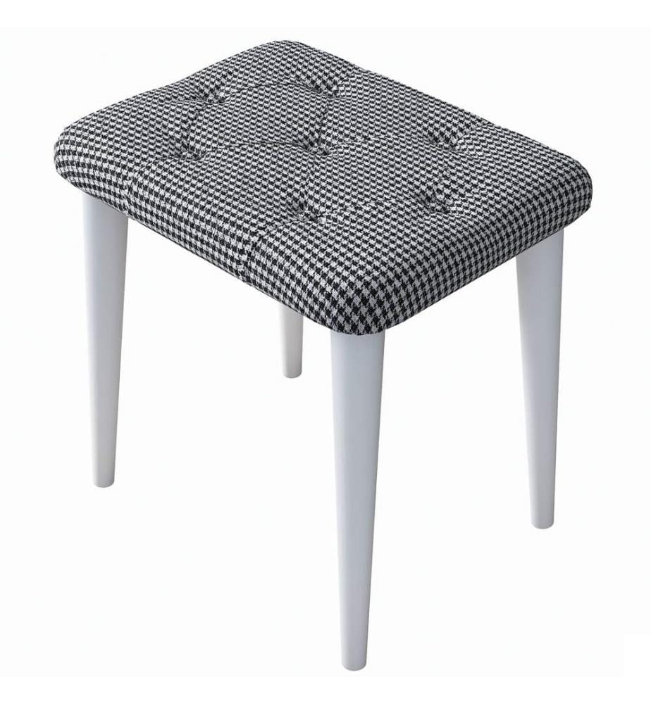 Pouf, noir, blanc, panneau de particules mélaminé