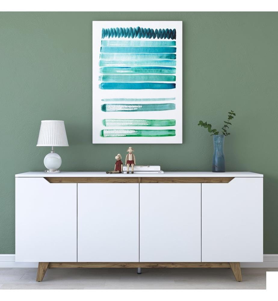 Blanc, Couleur De Noix, Coffres De Tiroirs, 78,6X180X45 cm, Plaque De Particules À Revêtement En Mélamine