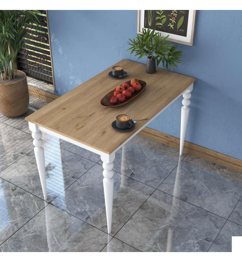 Table à manger, noyer, blanc, mélaminé E1 Quality Chipboard