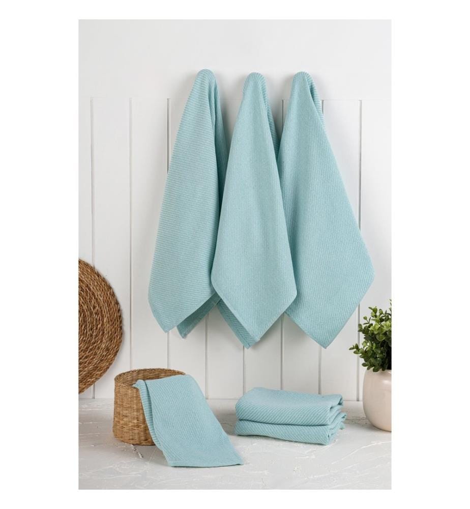 Ensemble de torchons de cuisine, 6 pièces, menthe, 90 % COTON / 10 % POLYESTER