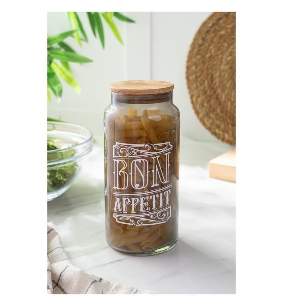 Jar, Multicolor, 100% Verre, Couvercle en Bois