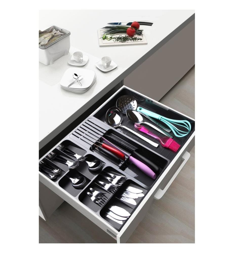 Porte-couverts, Gris, 100% Plastic