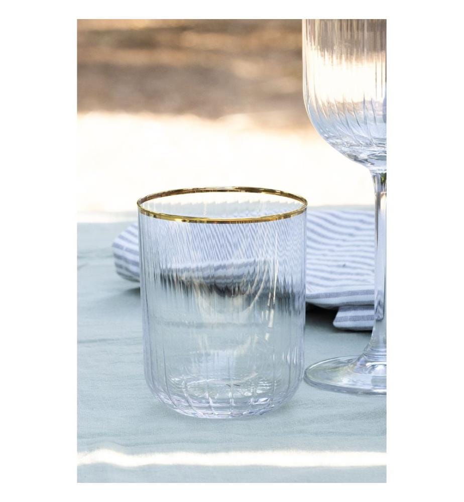 Set de verres, 4 pièces, or, transparent, 100% VERRE