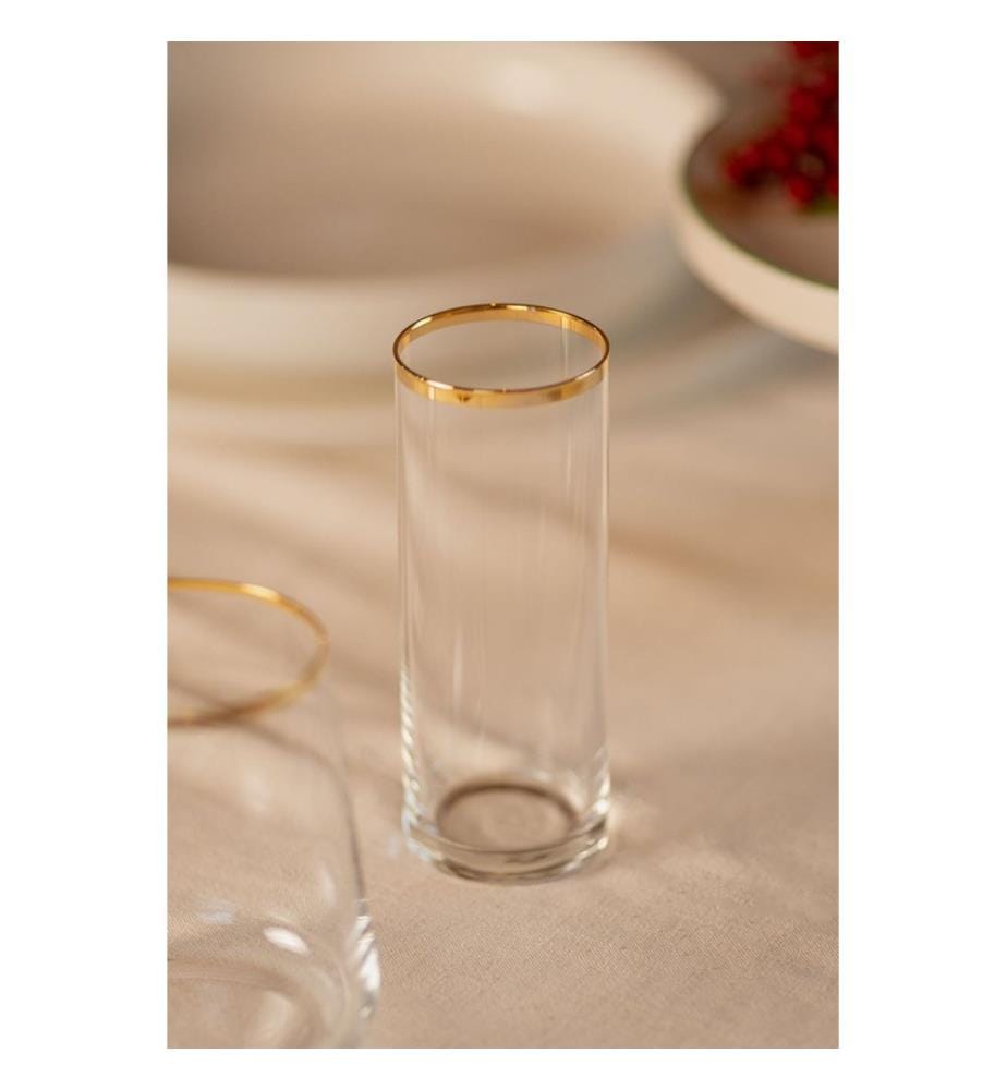 Set de verres à raki, 4 pièces, or, transparent, 100% VERRE