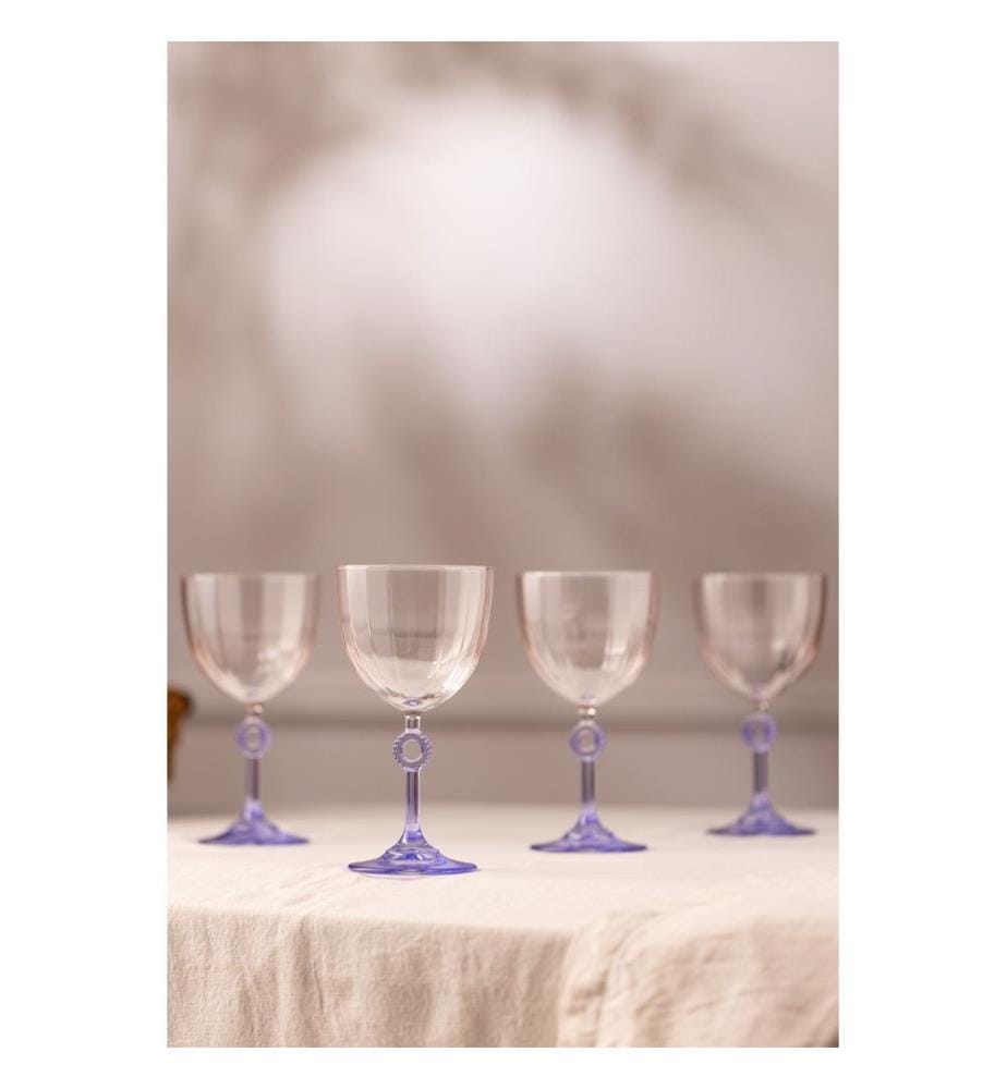 Set de verres à vin, 4 pièces, violet, 100% VERRE