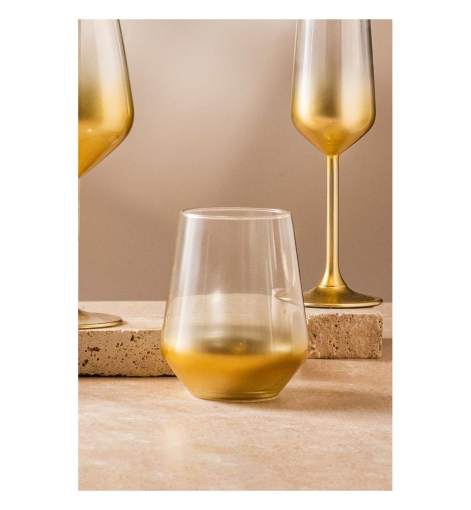 Set de verres, 4 pièces, or, 100% VERRE
