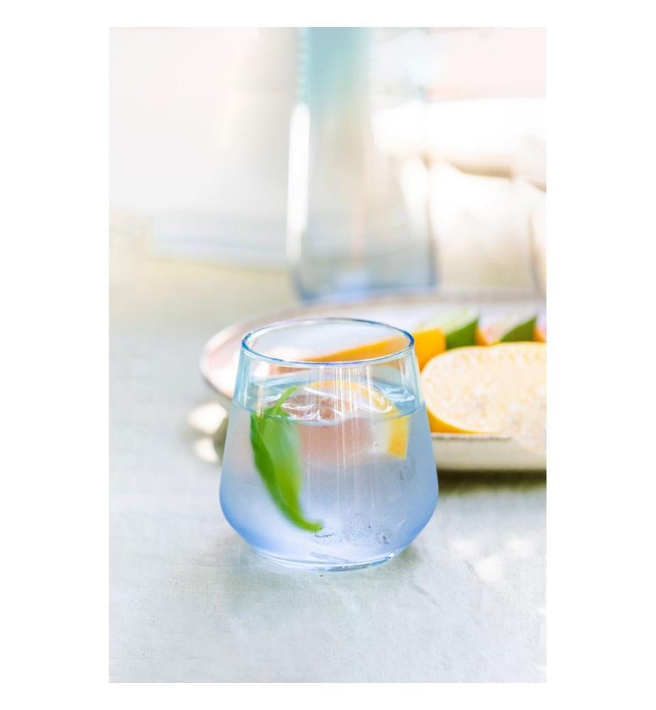 Set de verres, 4 pièces, bleu, turquoise, 100% VERRE