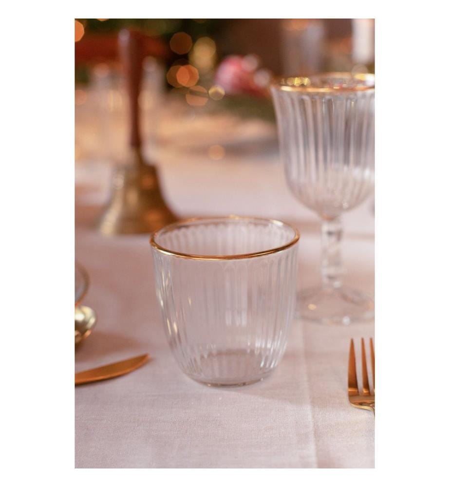 Set de verres, 4 pièces, or, transparent, 100% VERRE
