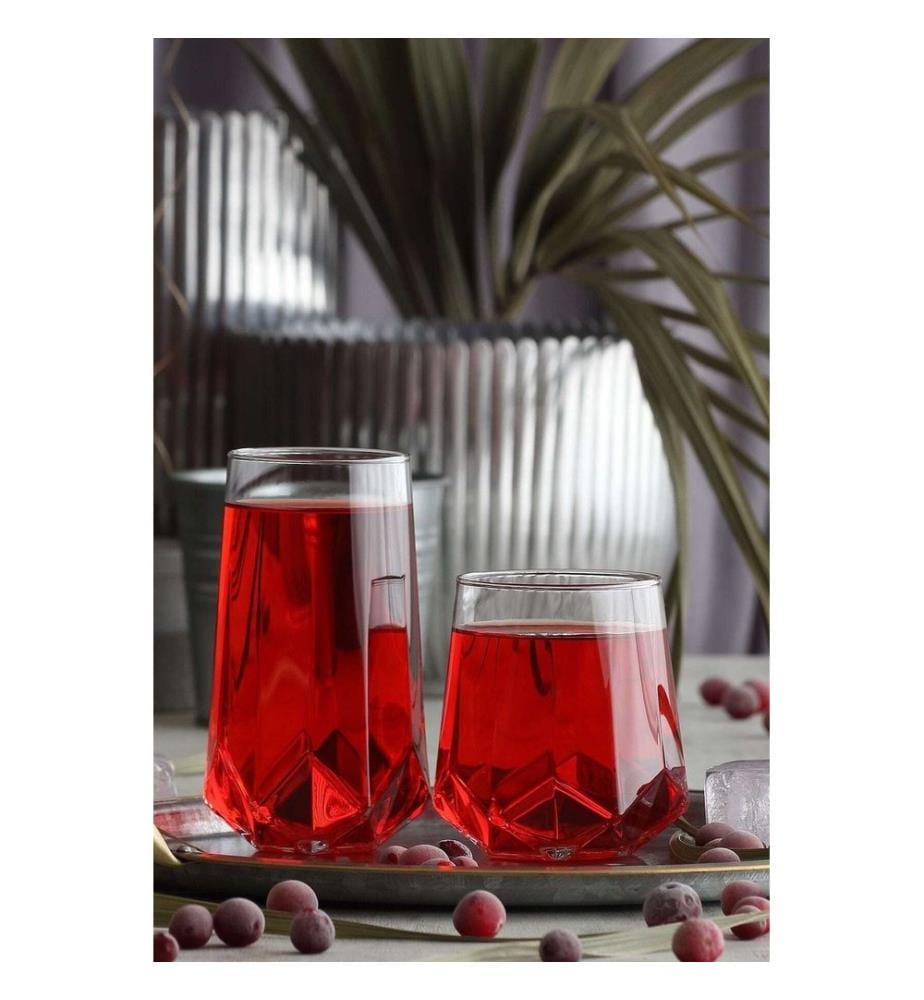 Set de verres, 12 pièces, transparent, 100% VERRE