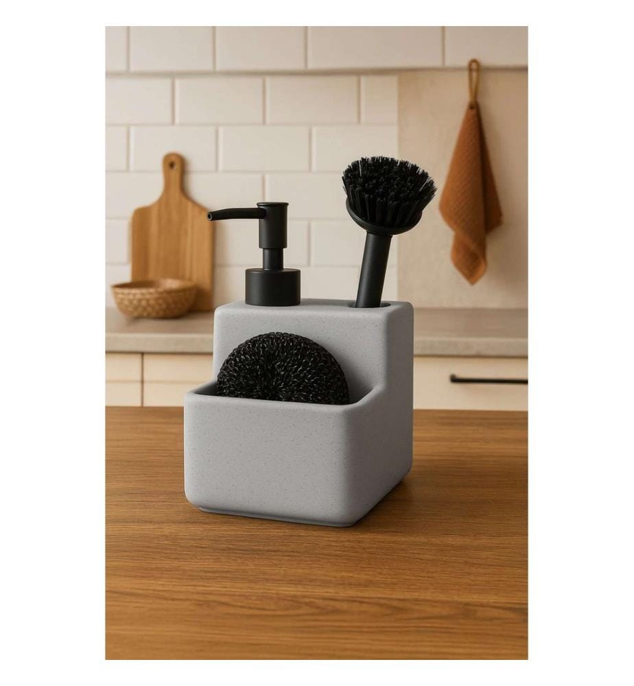 Distributeur de savon, gris, 100% CERAMIC