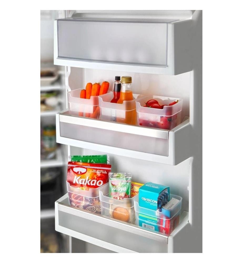 Set de rangement pour réfrigérateur, 6 pièces, transparent, 100% PLASTIQUE