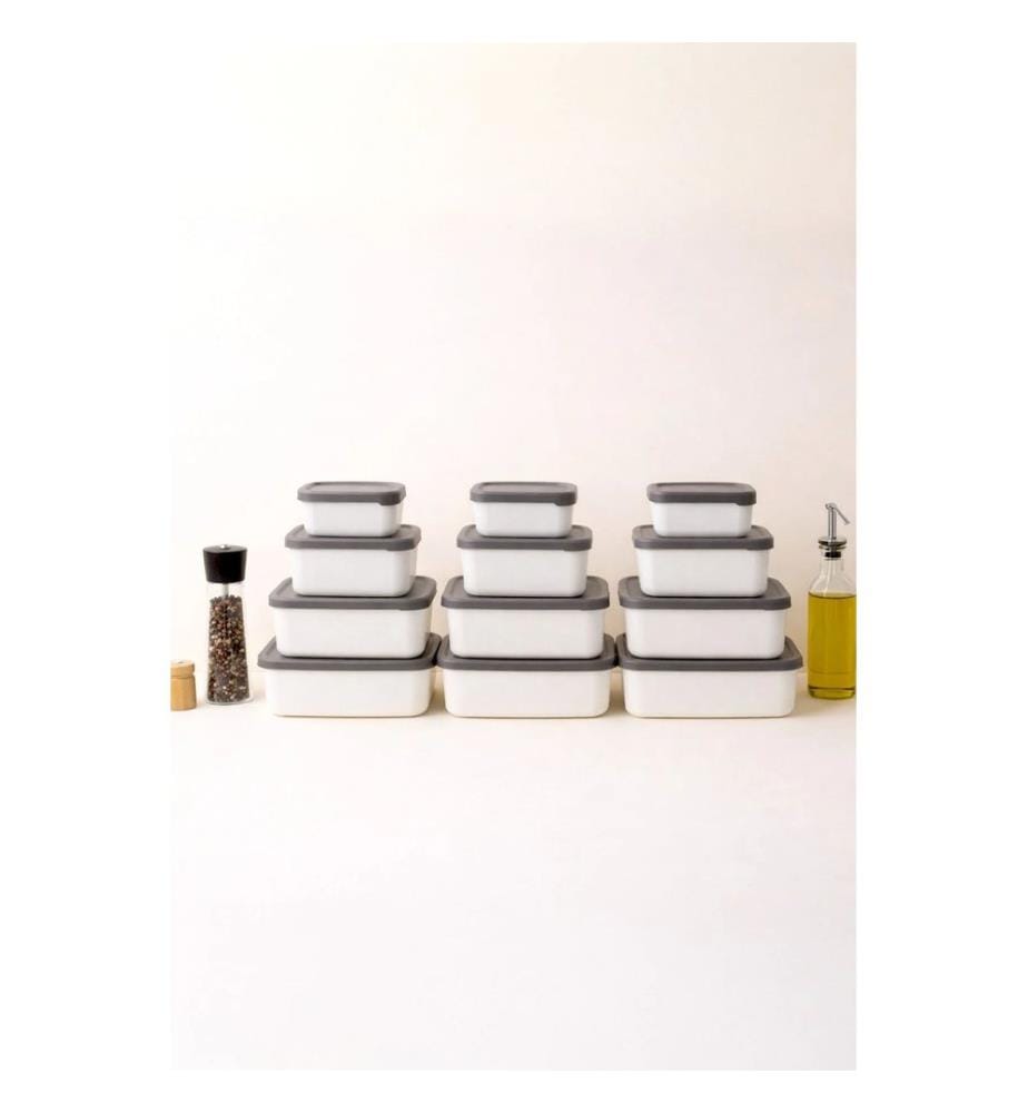 Ensemble de 12 boîtes de rangement, 100 % plastique, beige