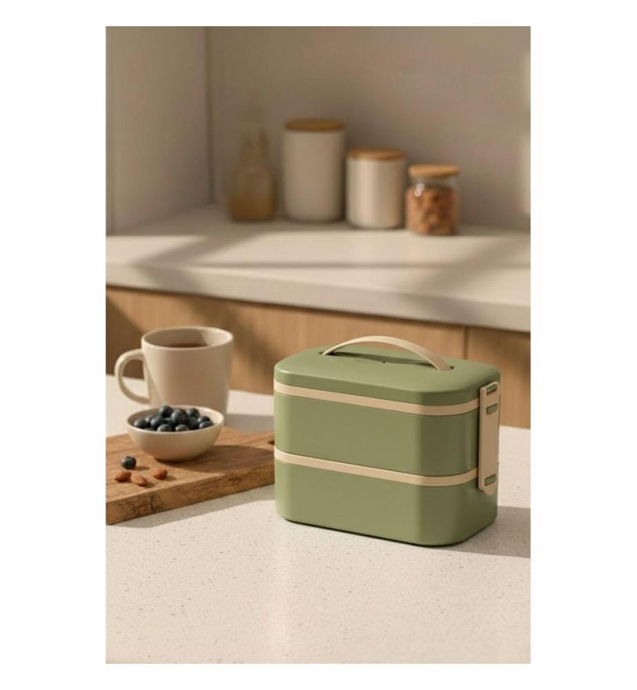 Boîte de rangement, 100 % plastique, verte