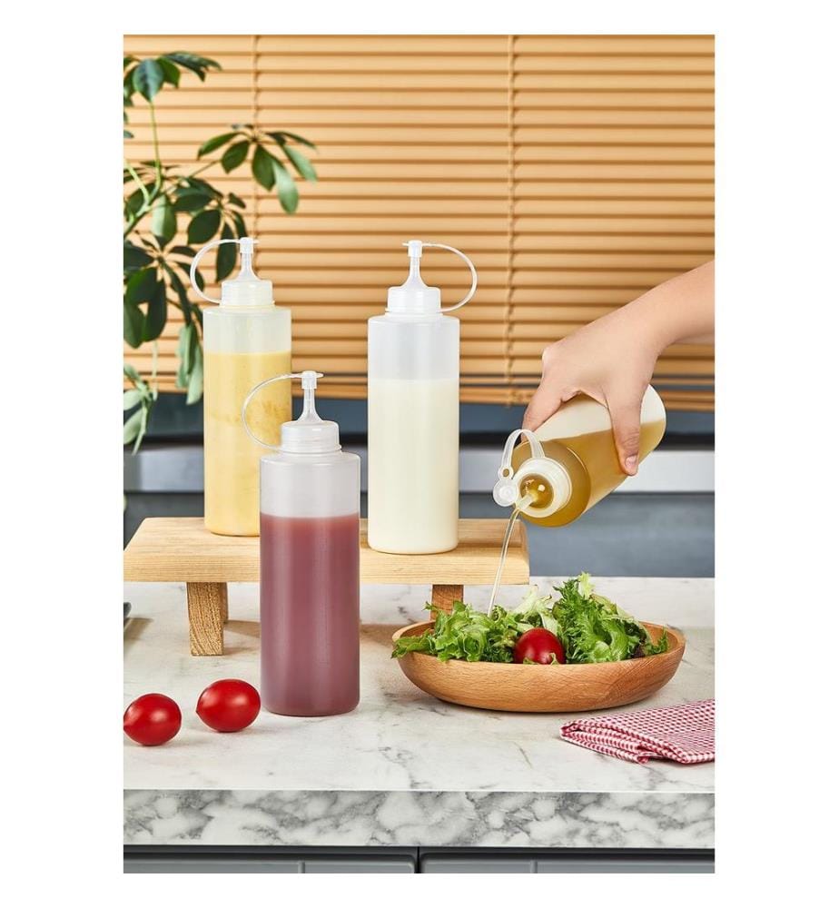 Distributeur d'huile, 4 pièces, 100 % plastique, blanc