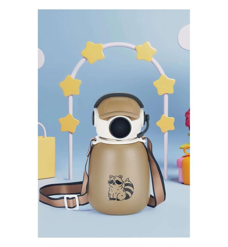 Thermos, 100 % ACIER INOXYDABLE, Marron, Blanc