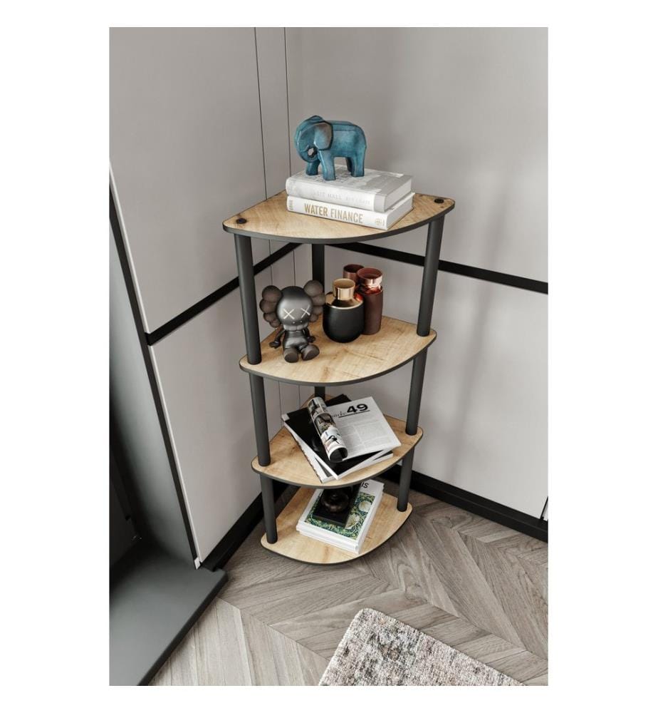 Bibliothèque, chêne, 100 % MDF, pieds en bois